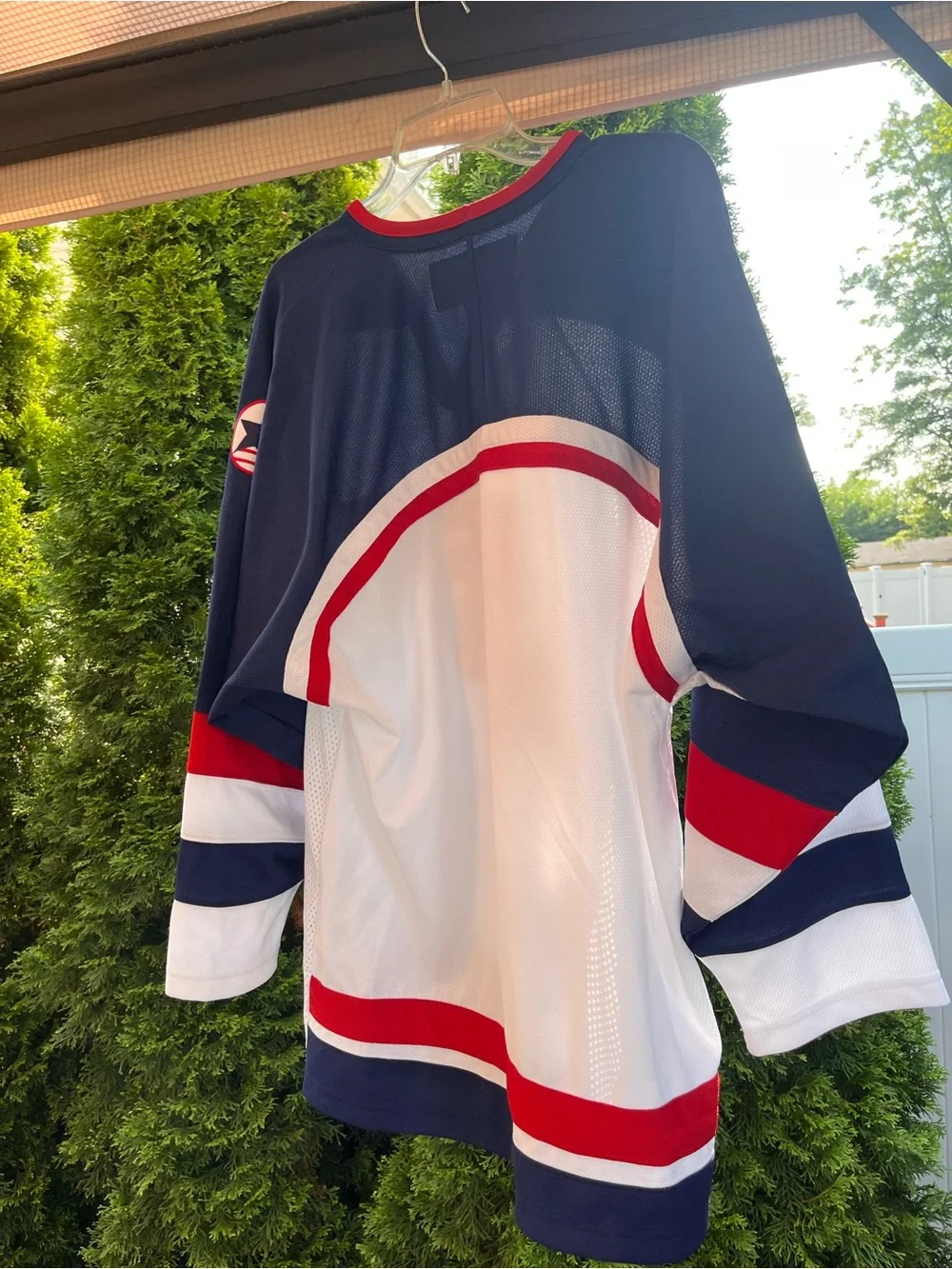 Vintage Nike Team USA Hockey Jersey White Red Blue Size Large